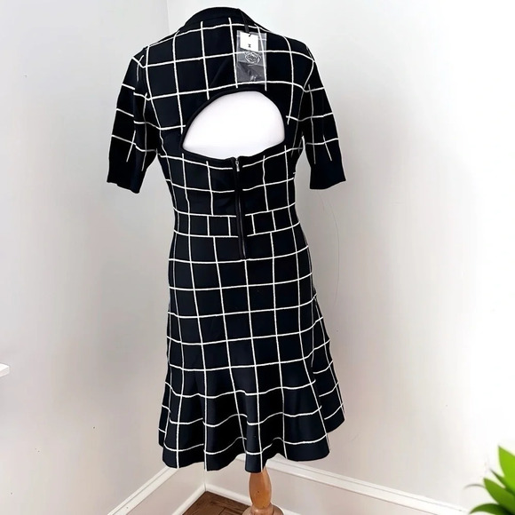 MILLY Black And White Mini Dress Medium NWT - Picture 2 of 9